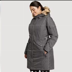 Eddie Bauer Superior Down Stadium Parker Size XL In Dark Charcoal Heather